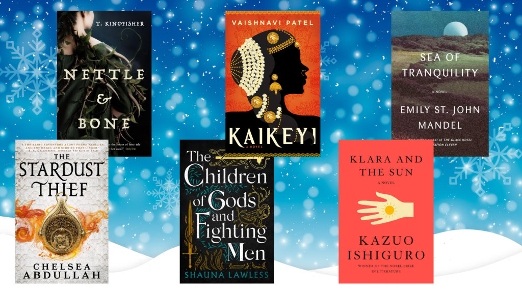 As before, but with the books: Nettle and Bone, The Stardust Thief, Kaikeyi, The Children of Gods and Fighting Men, Klara and The Sun, and Sea Of Tranquility. 